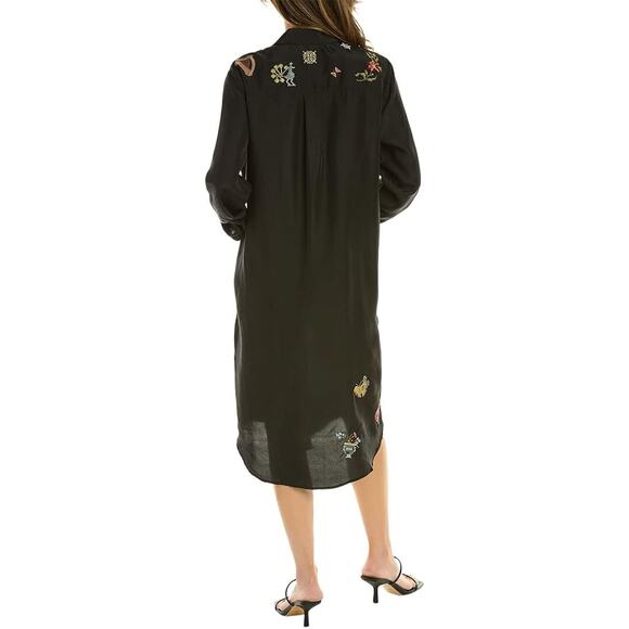 Johnny Was Women's Alexandria Embroidered Relaxed Silk Shirt Size L - Picture 2 of 10